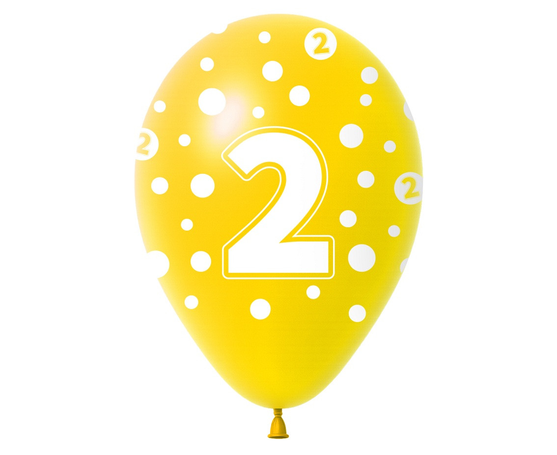 Balloon with digit 2, 12" / 5 pcs.